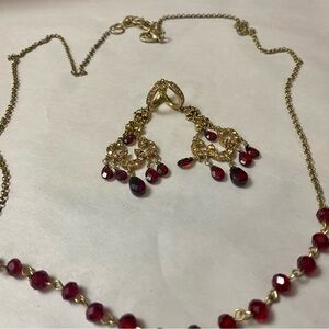 Elegant Gold and Red Jewelry Set